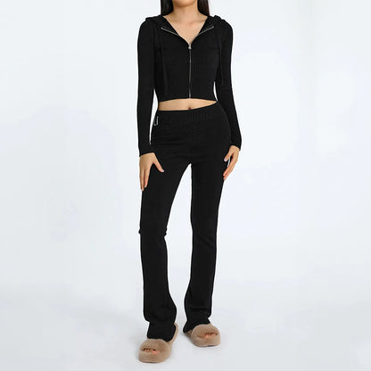 Knitted Hoodie and Pants Set