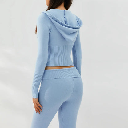 Knitted Hoodie and Pants Set